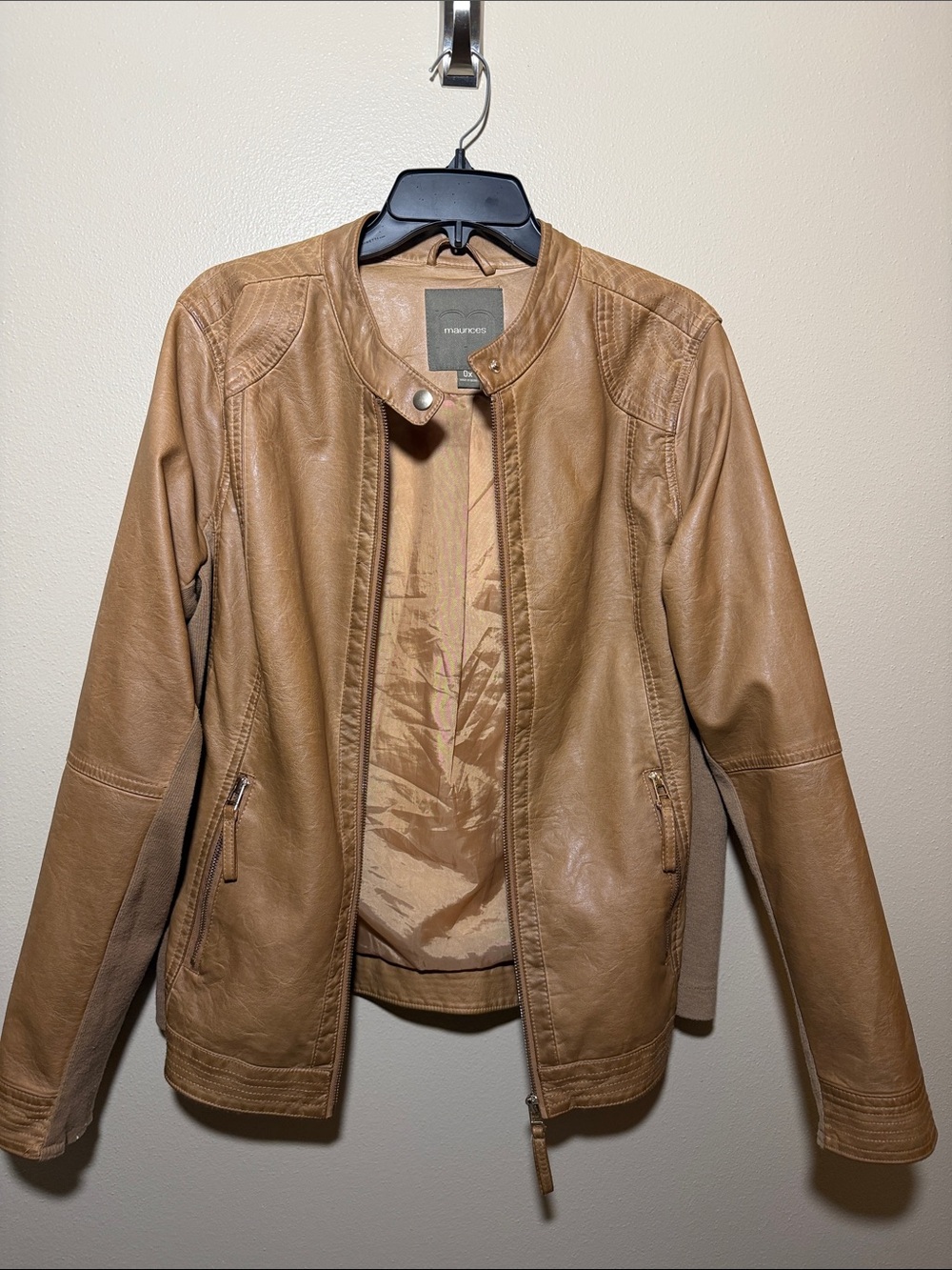 Maurices Camel Faux Leather Moto Jacket